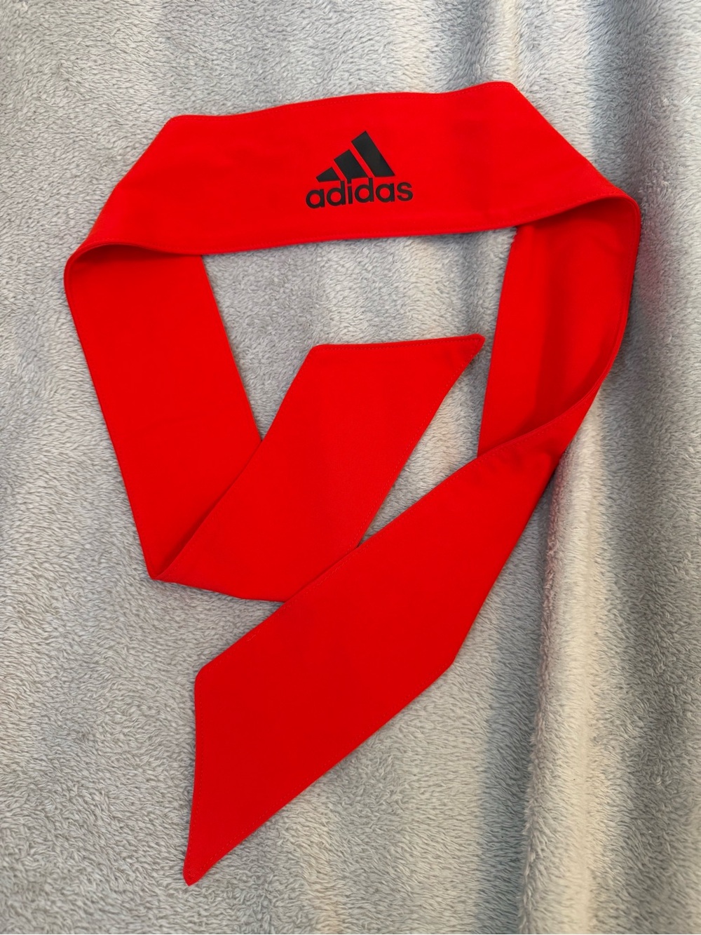Adidas Red Twist Headband Scarf with Black Logo